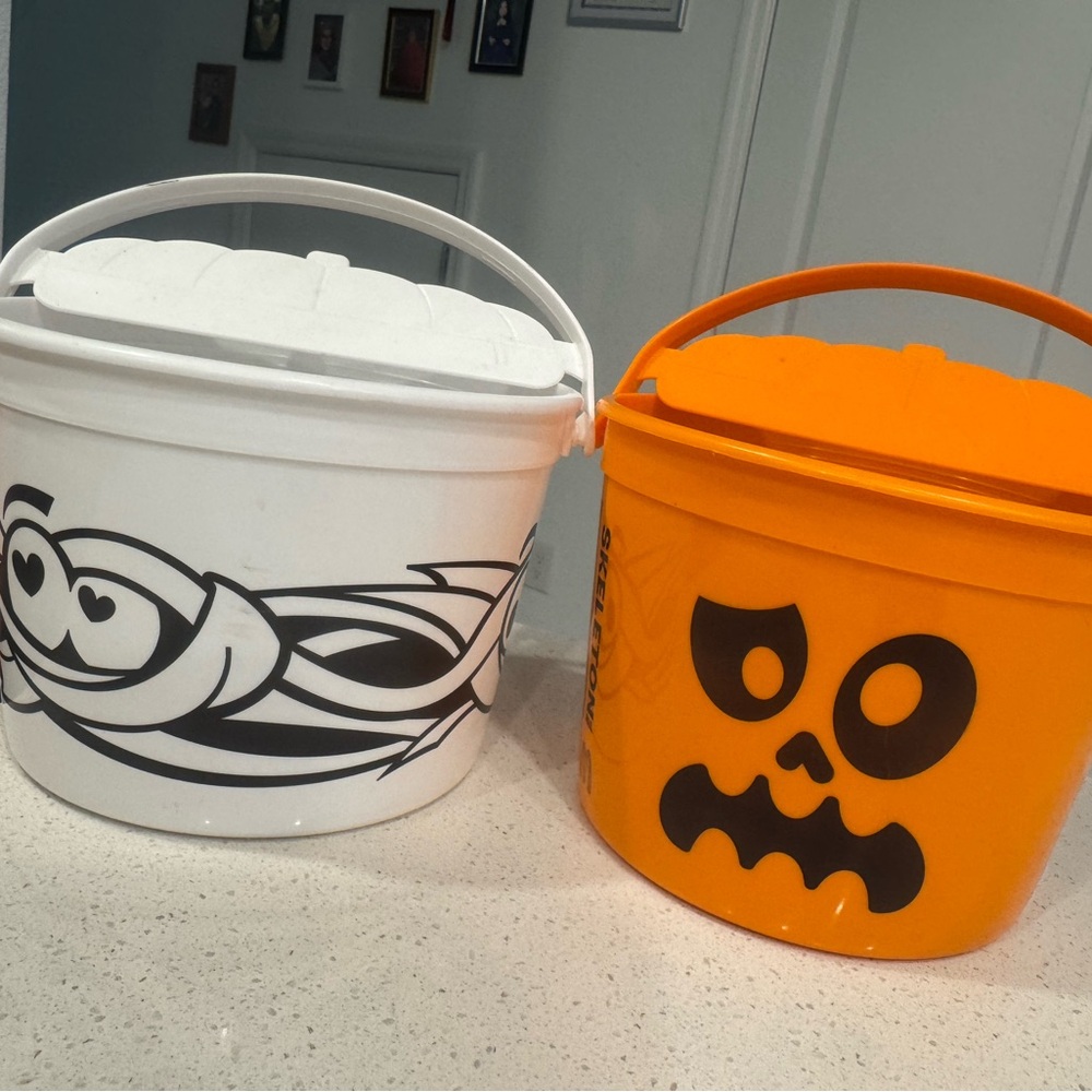 McDonald's White and Orange Halloween Buckets